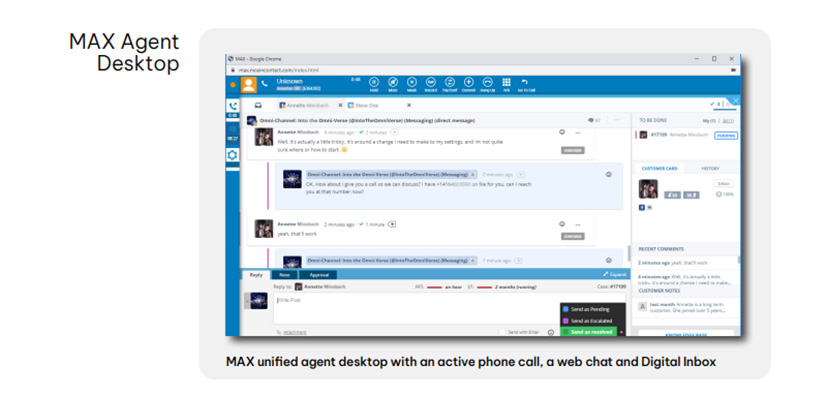 Solutions for contact center end users - MAX Agent Desktop