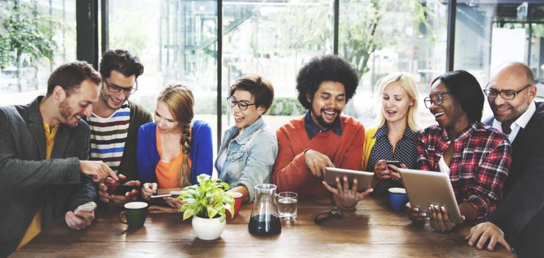 group of people in a meeting