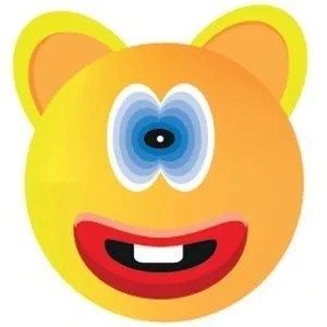 emoji strange happy face printing on