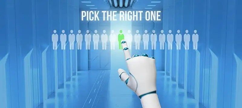 robot hand selecting a person symbol