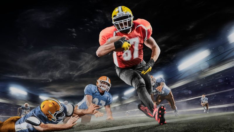 American football player in action