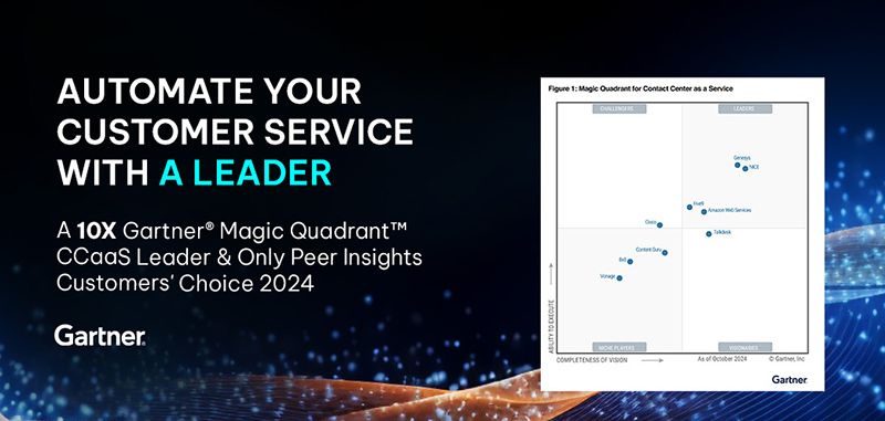 NICE 10 Years in 2024 Gartner® Magic Quadrant for CCaaS NICE