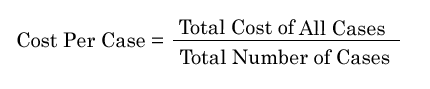 Cost Per Case is equal to Total Co5t of All Cases divided by Total Number of Cases