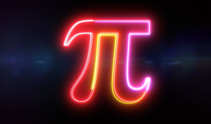 Pi symbol - colorful glowing outline