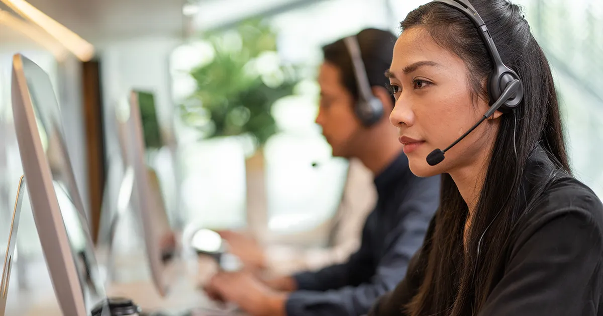Asian call center agent