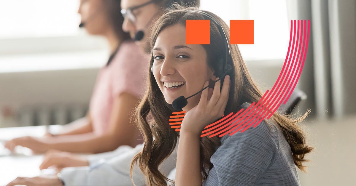 Female customer services agent with headset