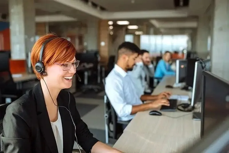 business people working in a call centre
