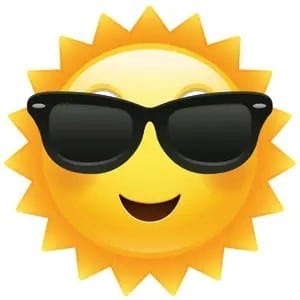 happy sun emoji sunglasses summer vacations