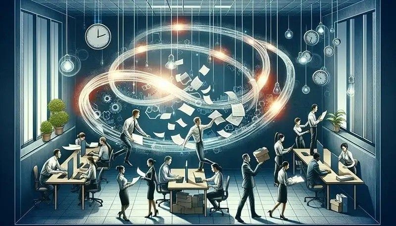 Illustration of increased productivity in a workflow