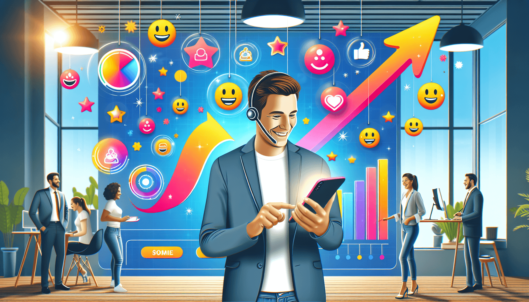 An illustration showing how self-service portals enhance customer satisfaction.