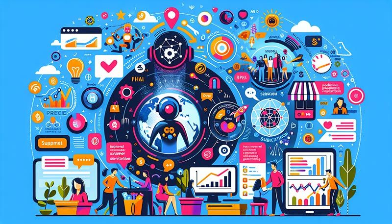 A case study illustration showcasing real-world applications of predictive customer support.