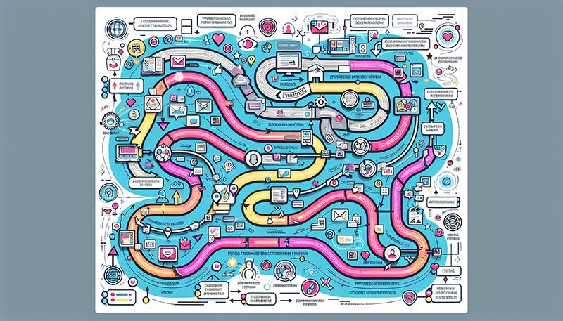 A diagram mapping hyper personalized customer journeys with key touchpoints.