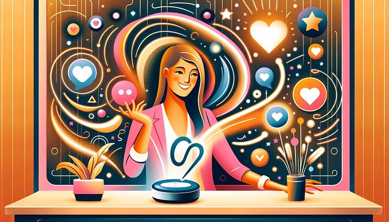 A visual representation of customer engagement enhanced by voice AI systems.