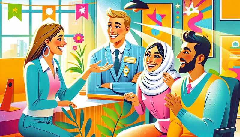 An illustration depicting proactive engagement in customer service, highlighting the importance of customer satisfaction.