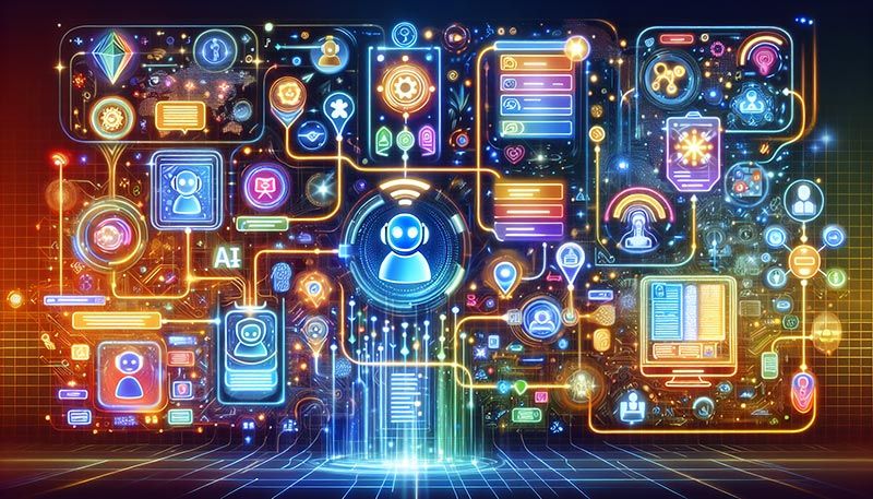 An illustration of implementing AI chatbots in self service portals.