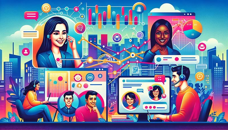 An illustration showcasing best practices for seamless omnichannel communication, focusing on personalized customer engagement.