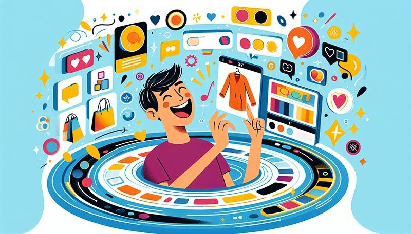 An illustration showing the concept of real-time personalization for customer experience.