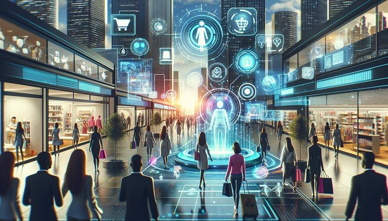 Illustration of future trends in AI and customer experience.