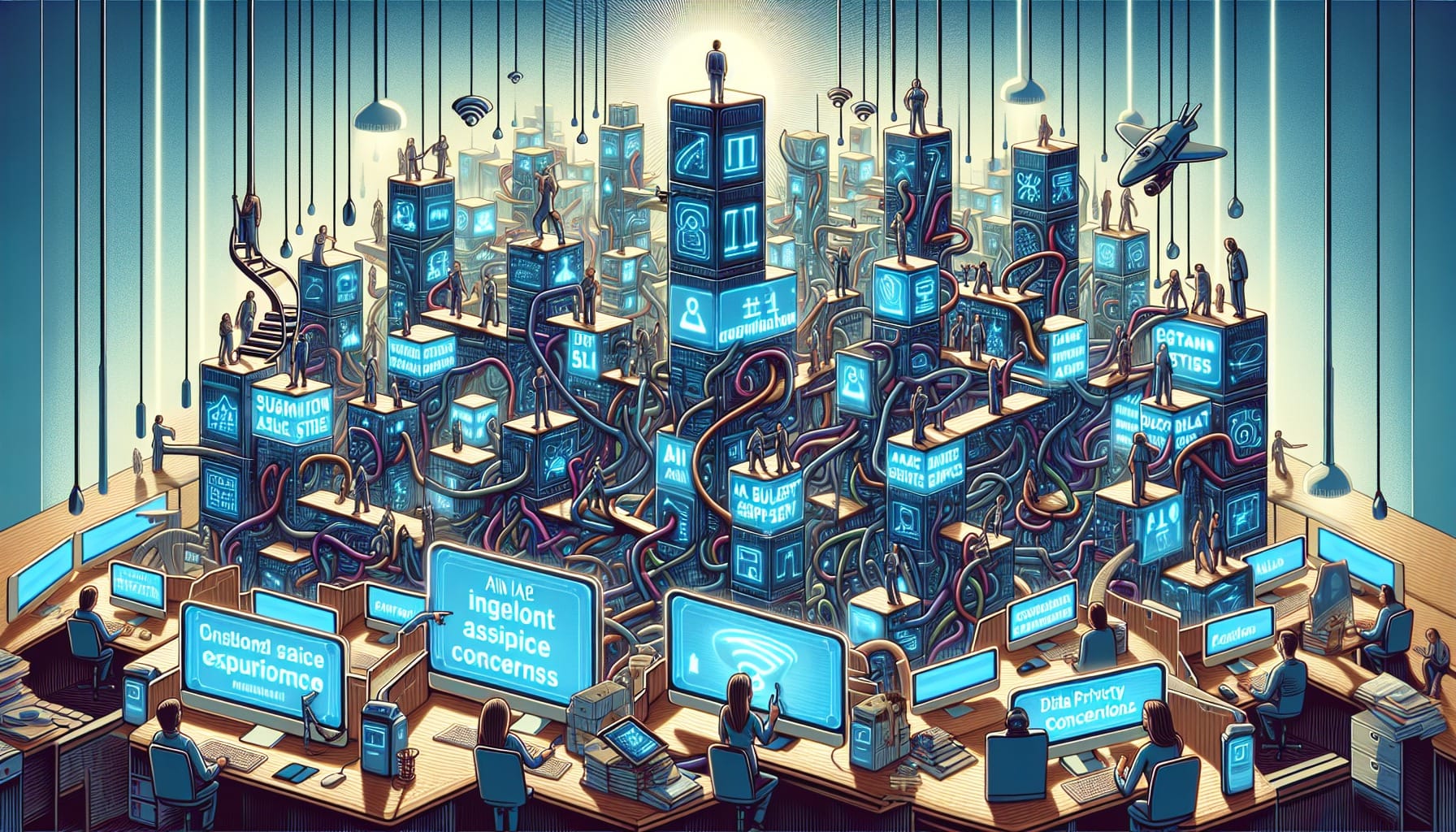 Illustration of challenges faced when implementing AI agent assist tools.