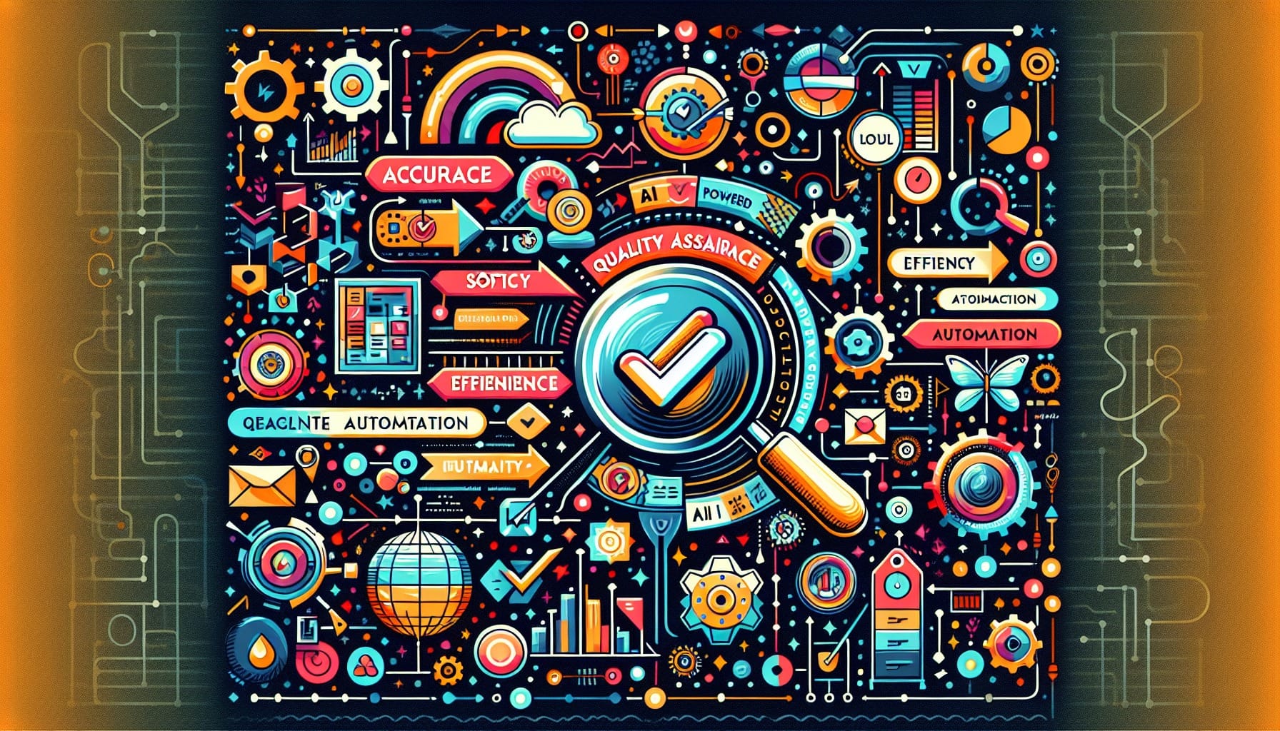 An illustration highlighting challenges and best practices for AI-powered QA.