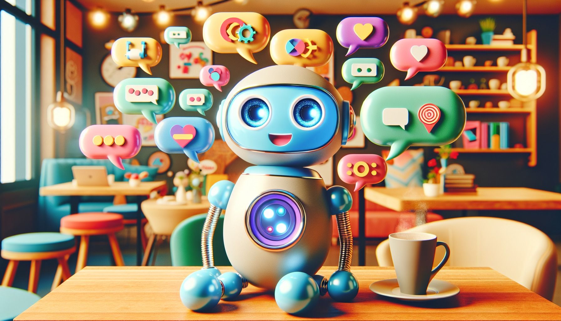 An illustration of generative AI providing contextual responses in conversations.