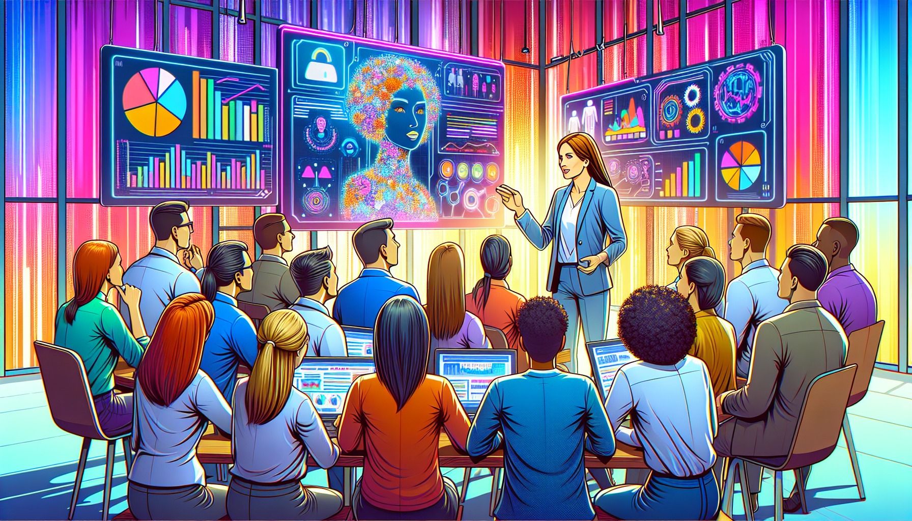 An illustration depicting efficient training for new agents using AI.