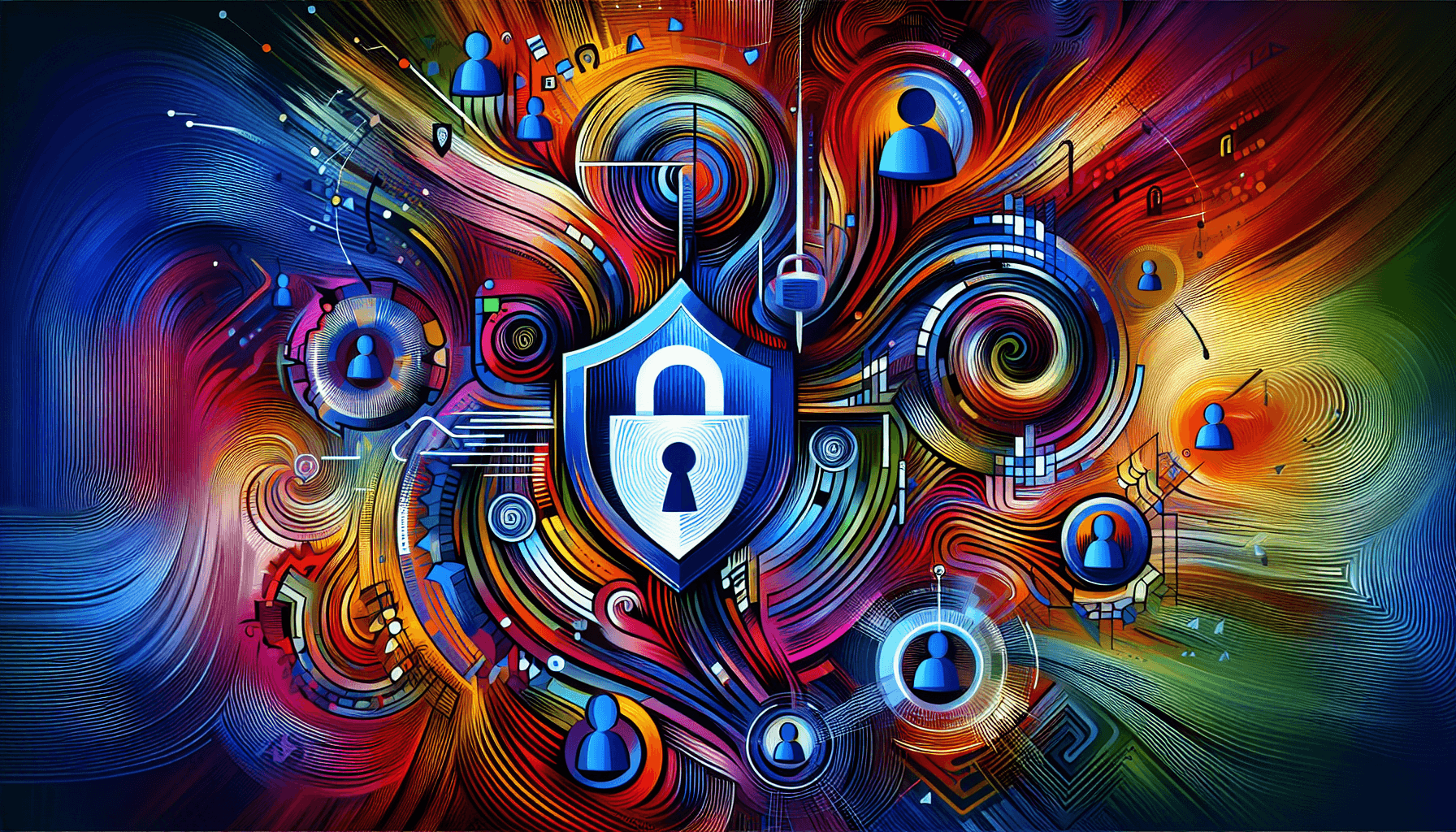 An artistic representation of customer data privacy concepts, showcasing the importance of safeguarding sensitive information.