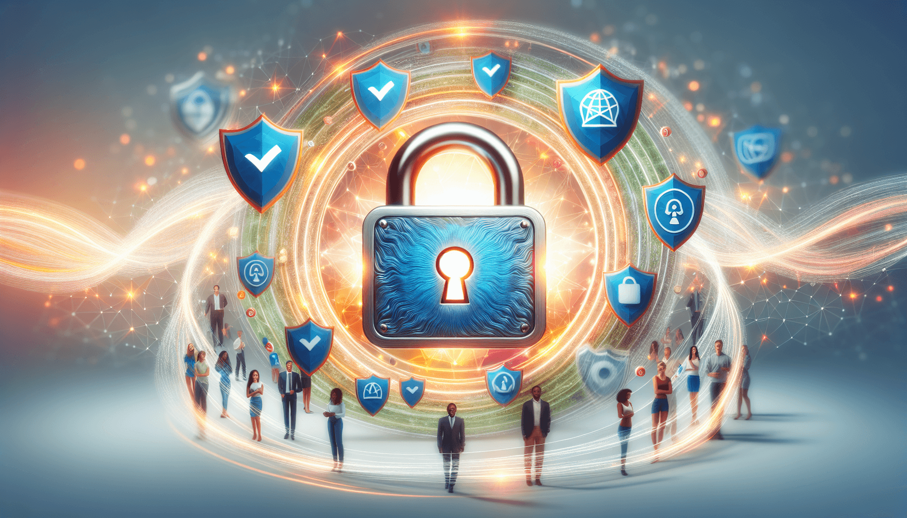 An illustration showing the connection between data security and building customer trust.